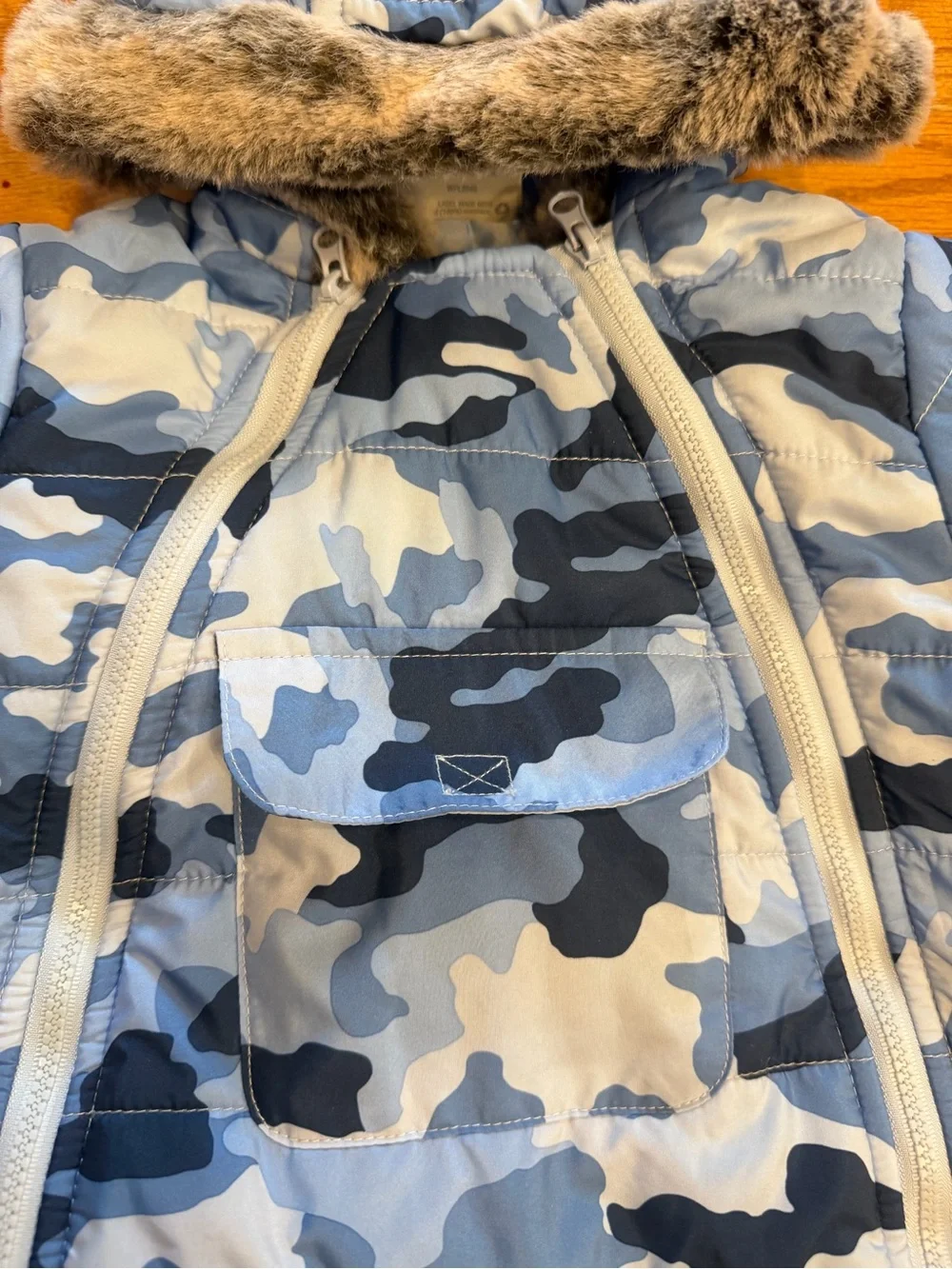 First Impressions- Baby Snowsuit w/ Faux Fur Hood
